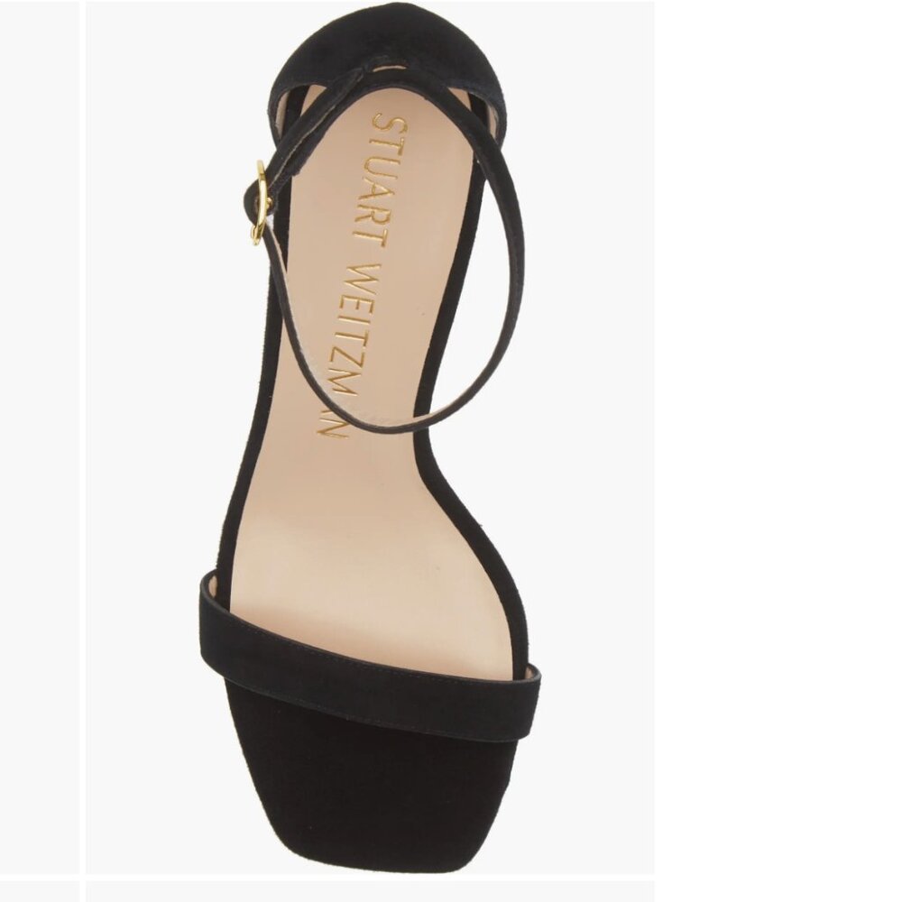 NWB Stuart Weitzman Black Nudistcurve 75 Block Heel Sandal - Picture 4 of 6